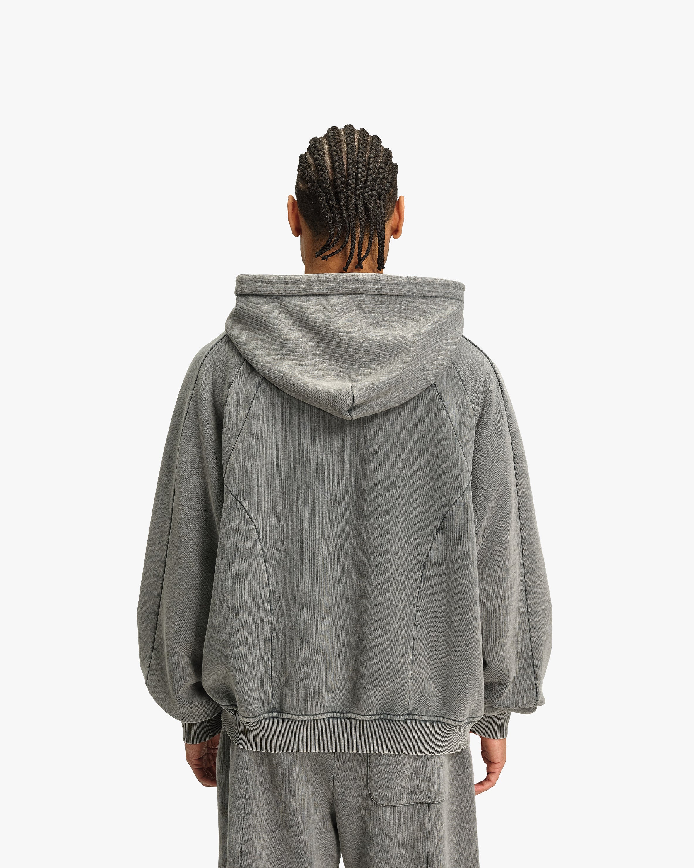 ACID WASHED HOODIE LIGHT GREY - Image 6