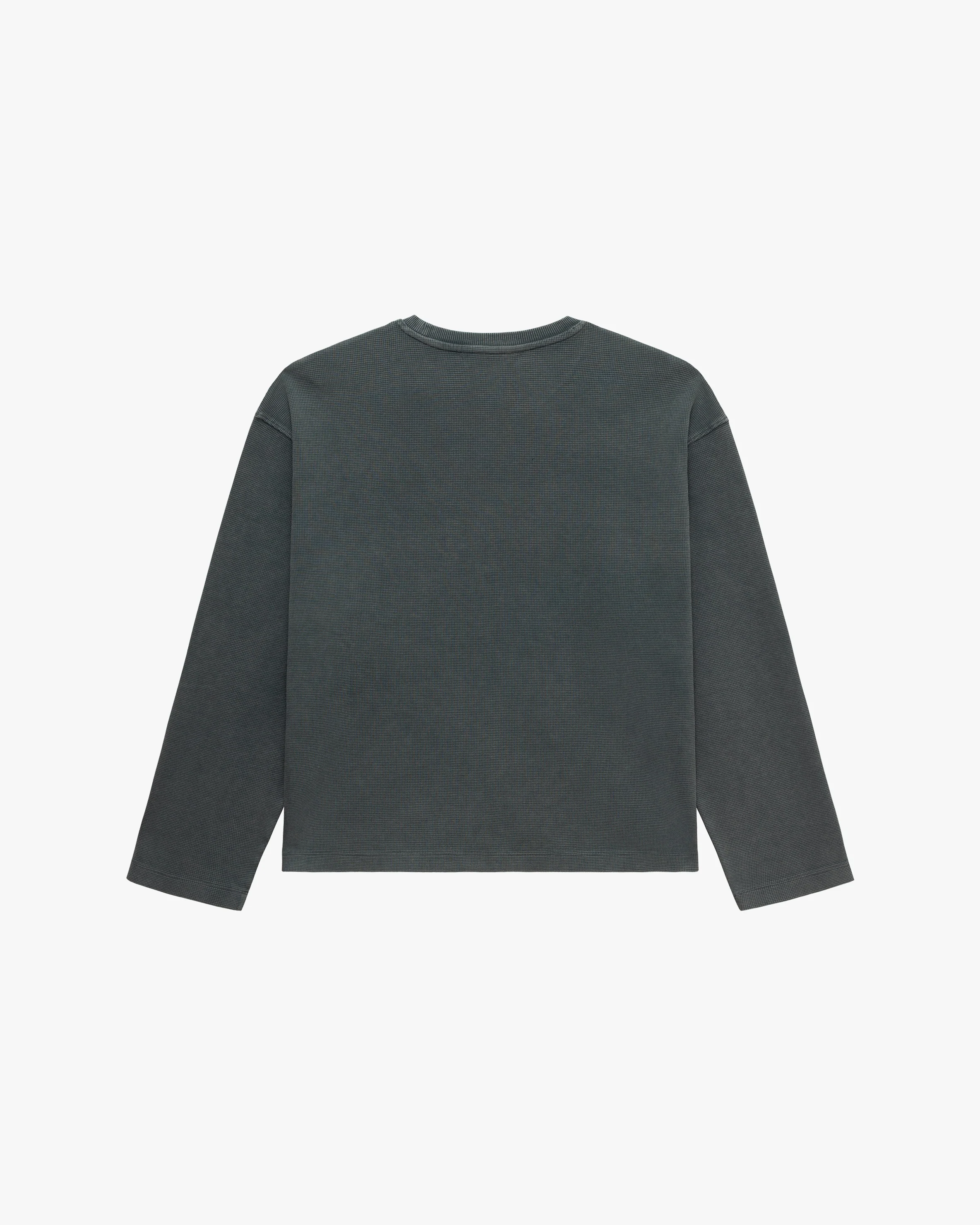 ACID WASHED WAFFLE LONGSLEEVE DARK GREY - Image 3