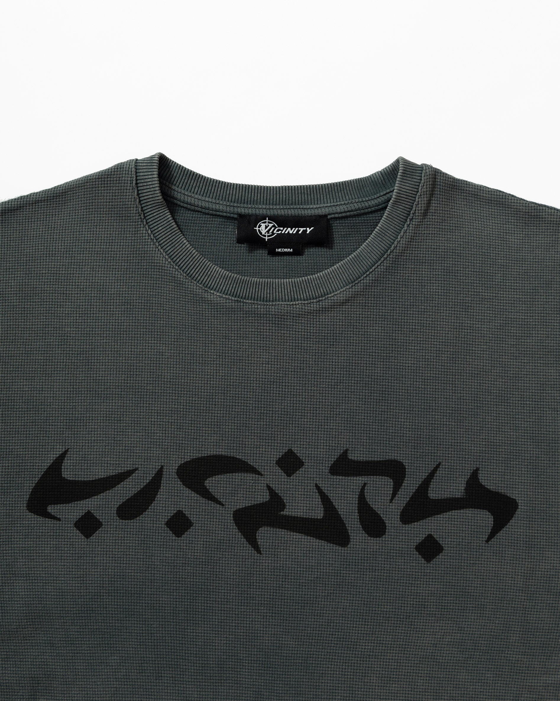 ACID WASHED WAFFLE LONGSLEEVE DARK GREY - Image 9