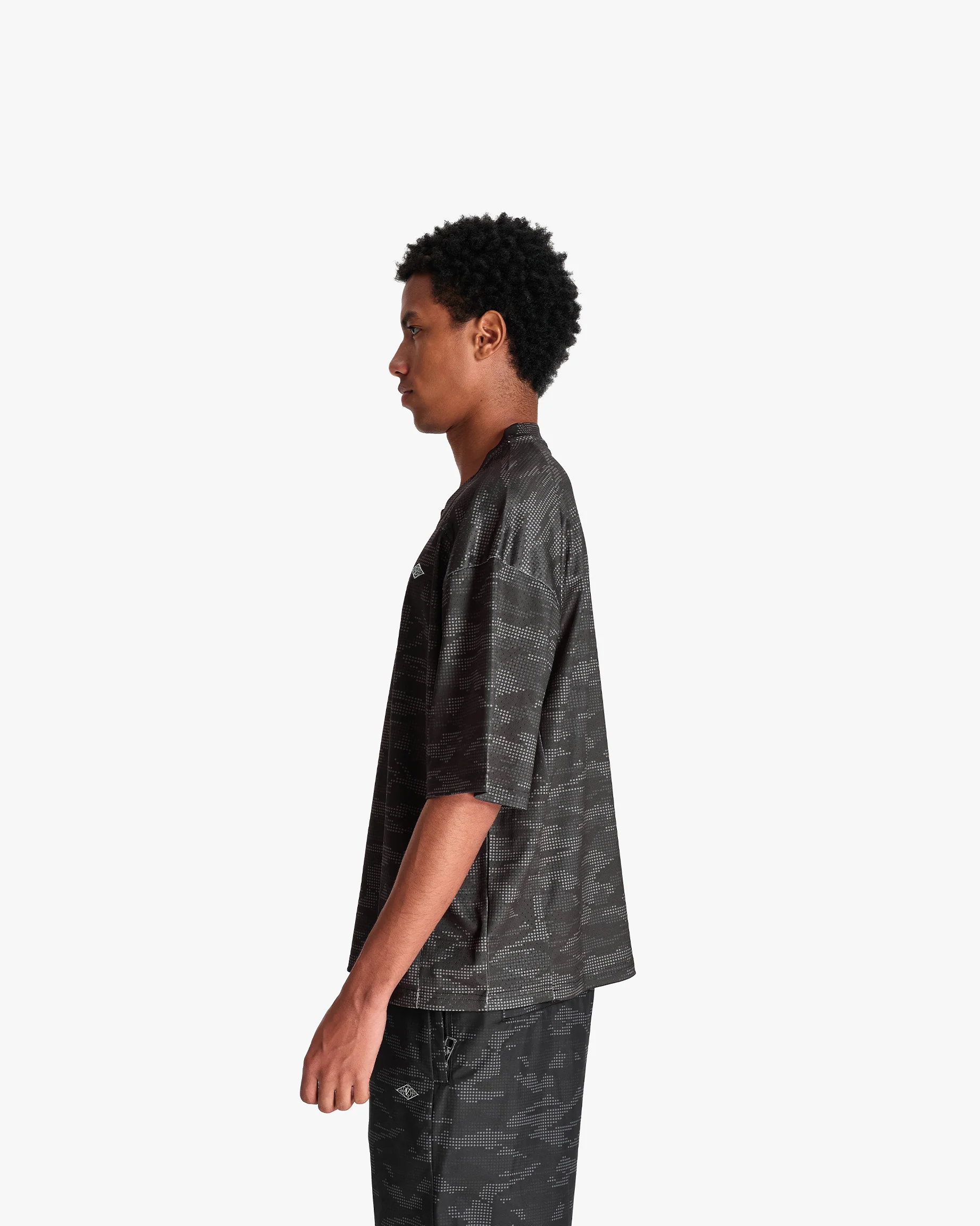 MESH JERSEY DOTTED CAMO BLACK - Image 5