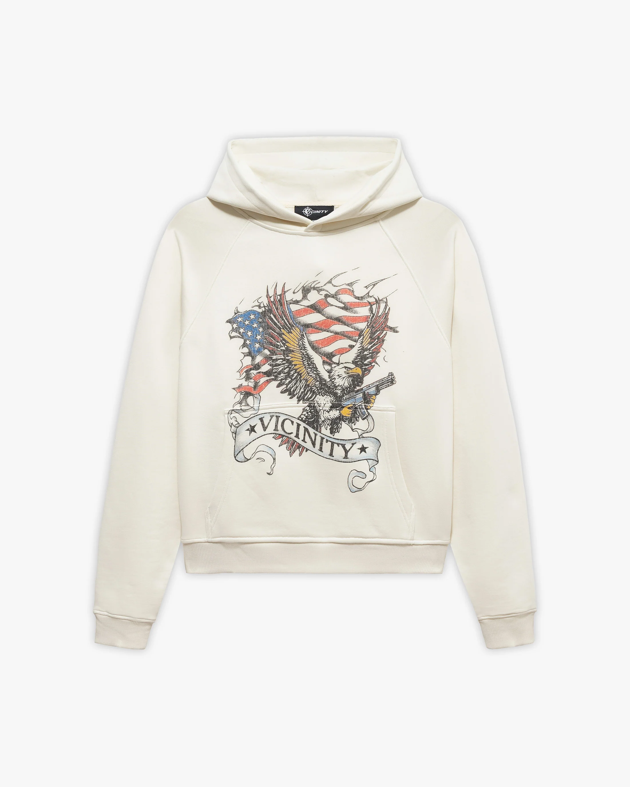 EAGLE TATTOO HOODIE BEIGE