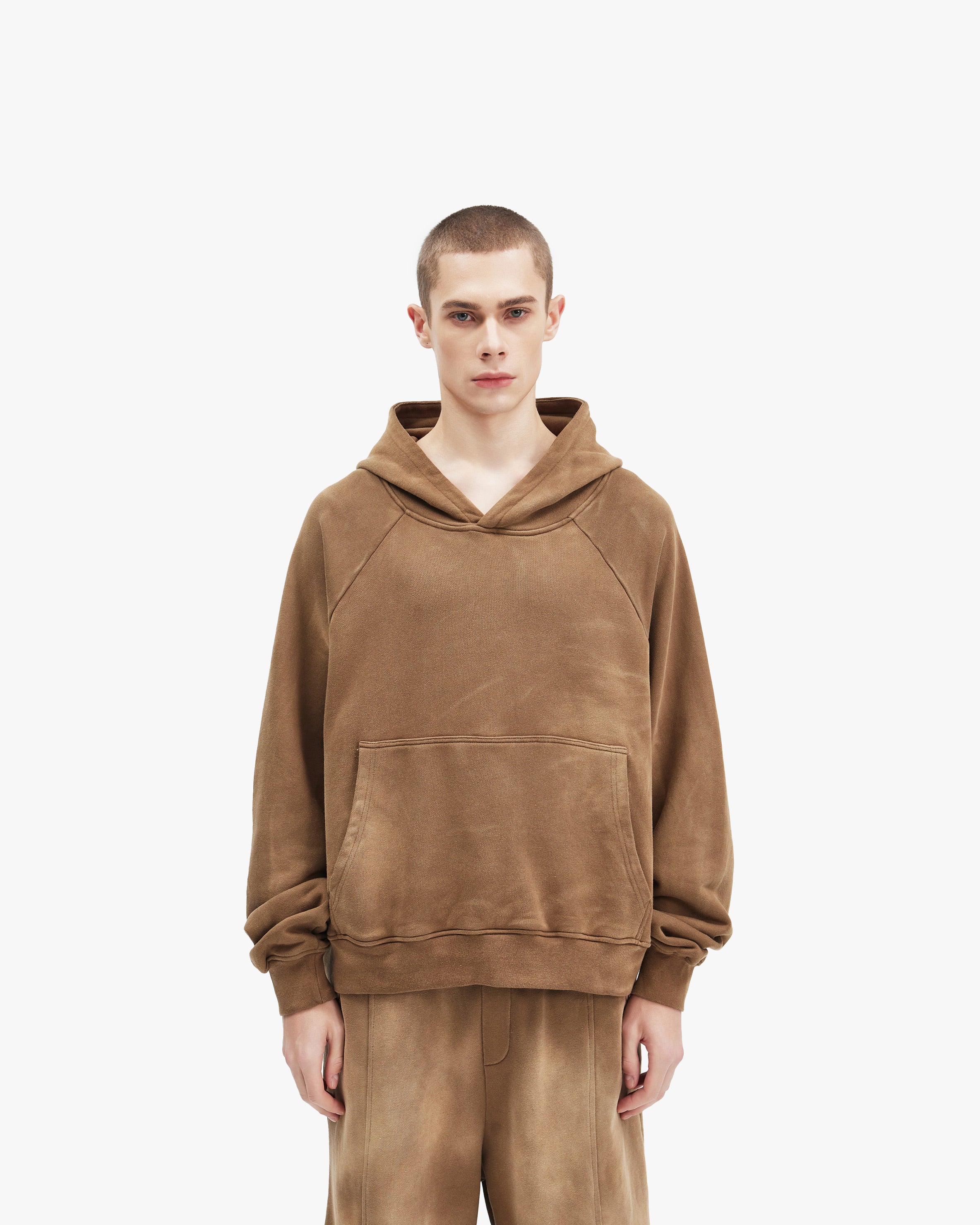 FADED WASH HOODIE BEIGE - Image 2