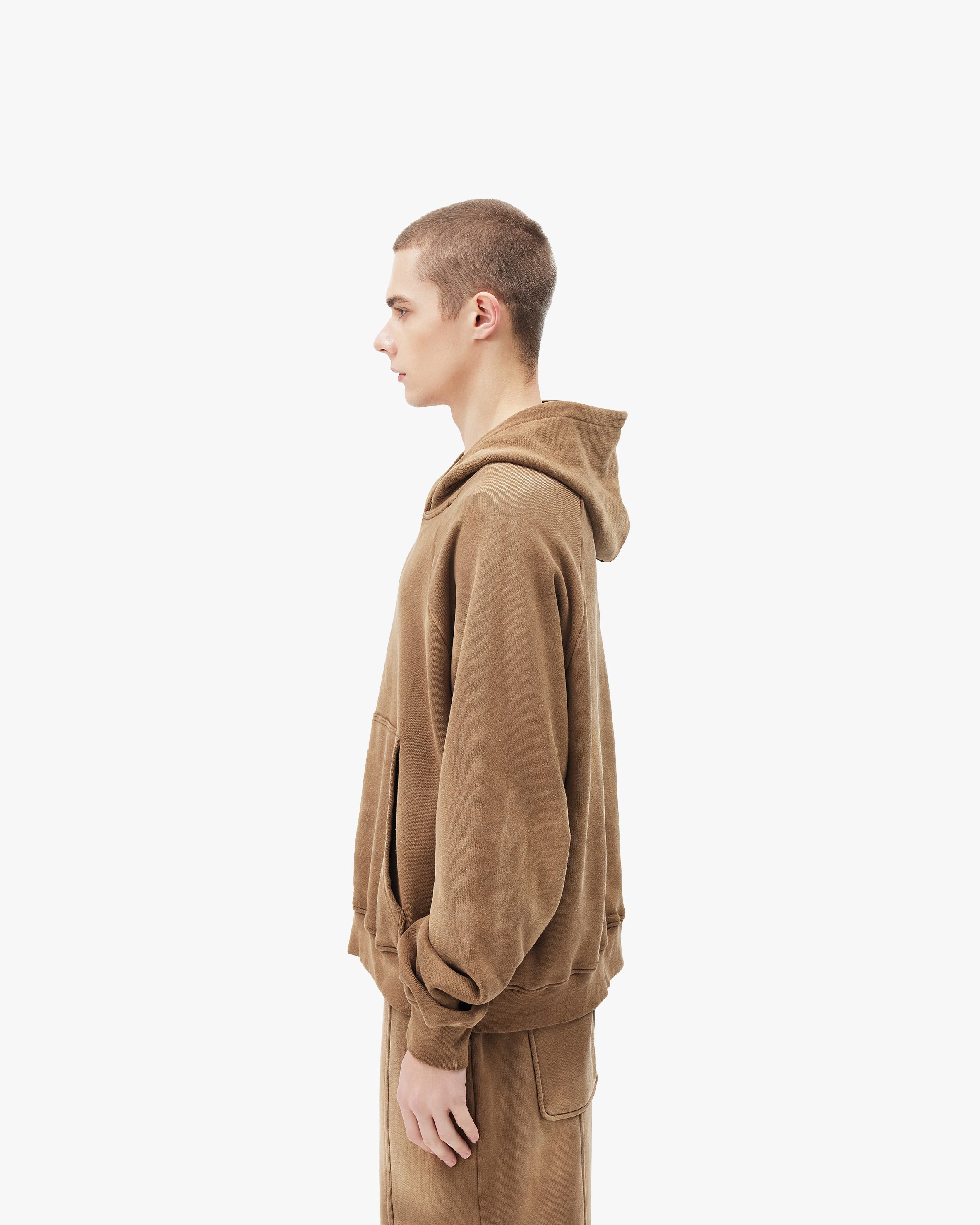 FADED WASH HOODIE BEIGE - Image 5