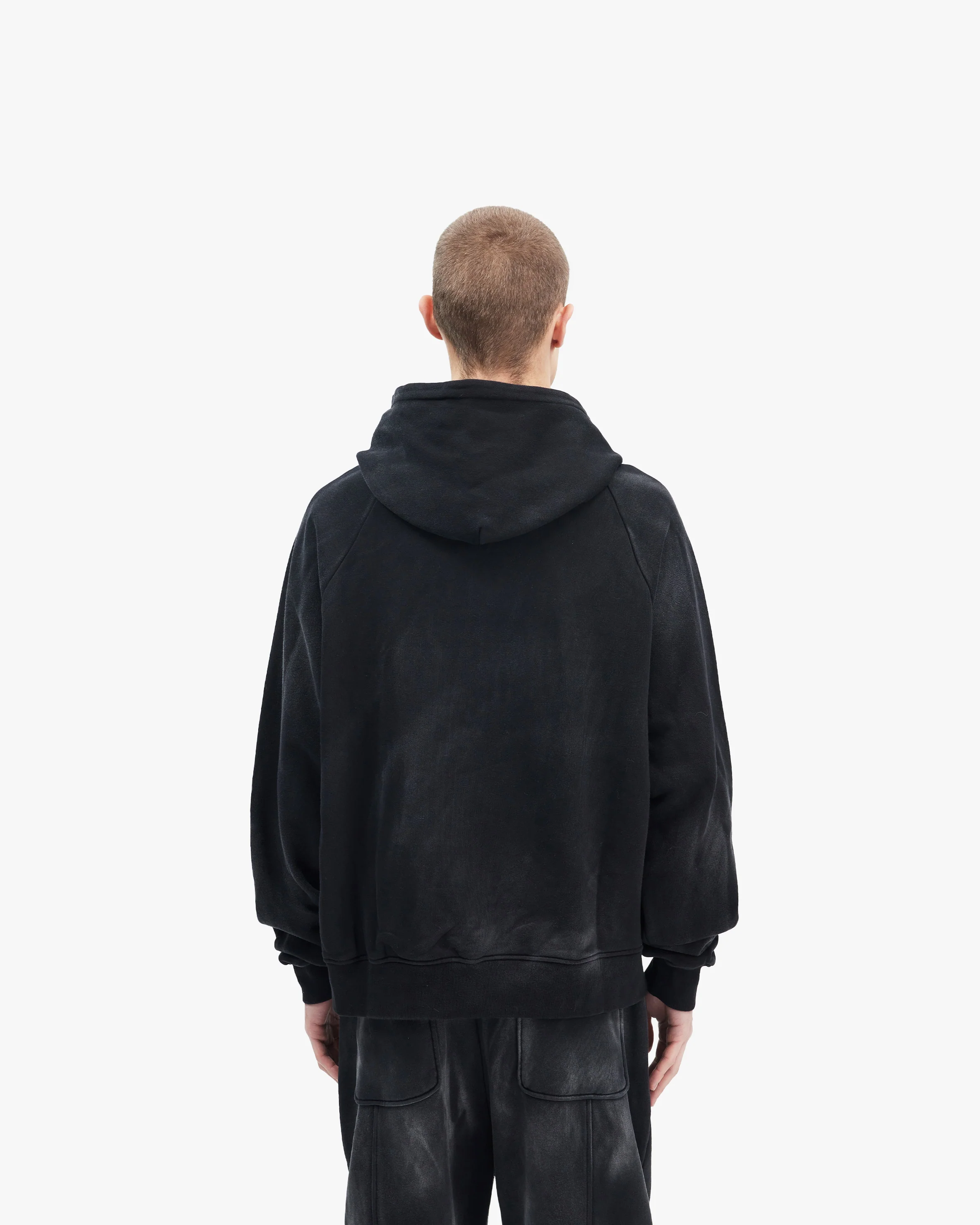 FADED WASH HOODIE BLACK - Image 6