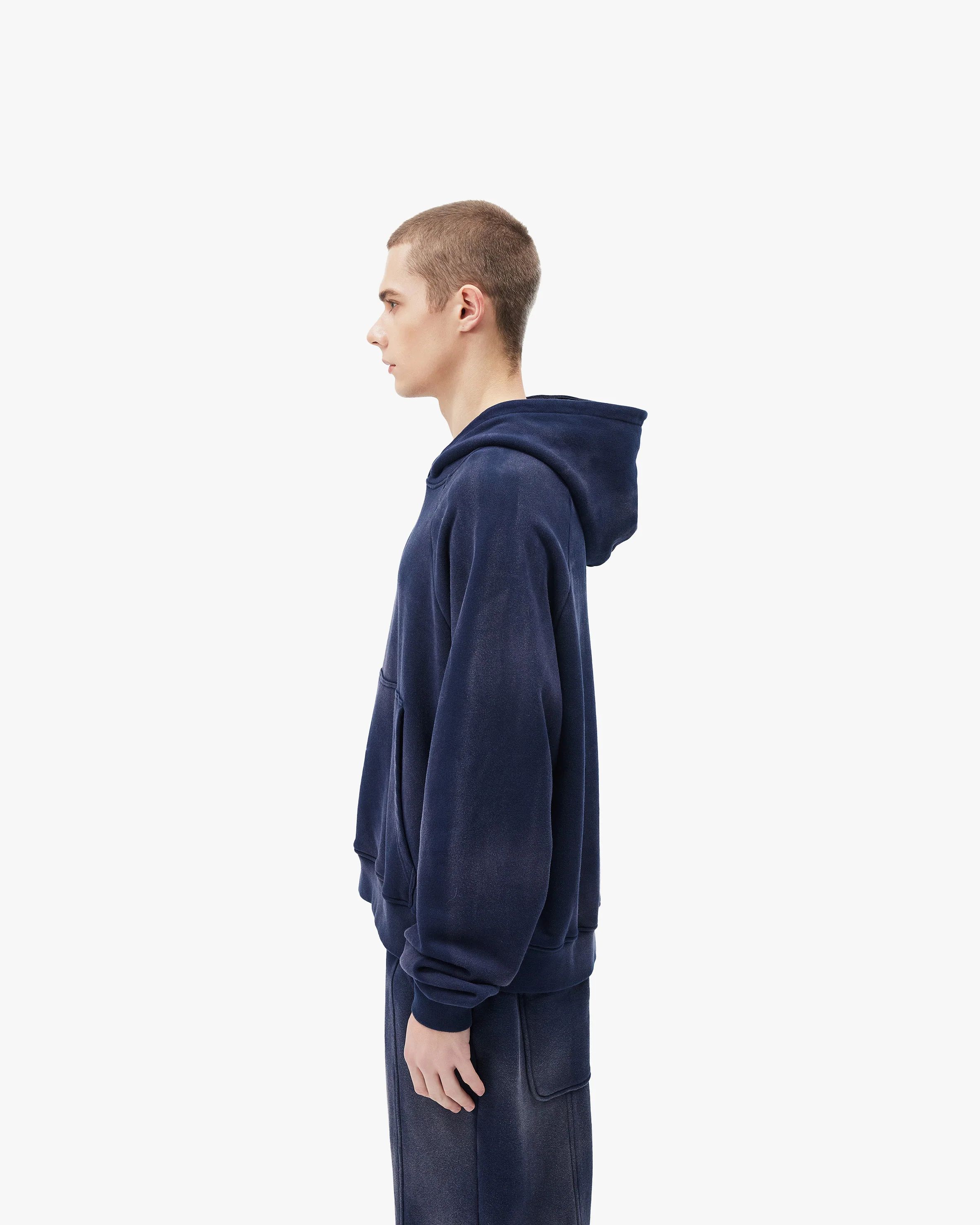FADED WASH HOODIE NAVY - Image 6