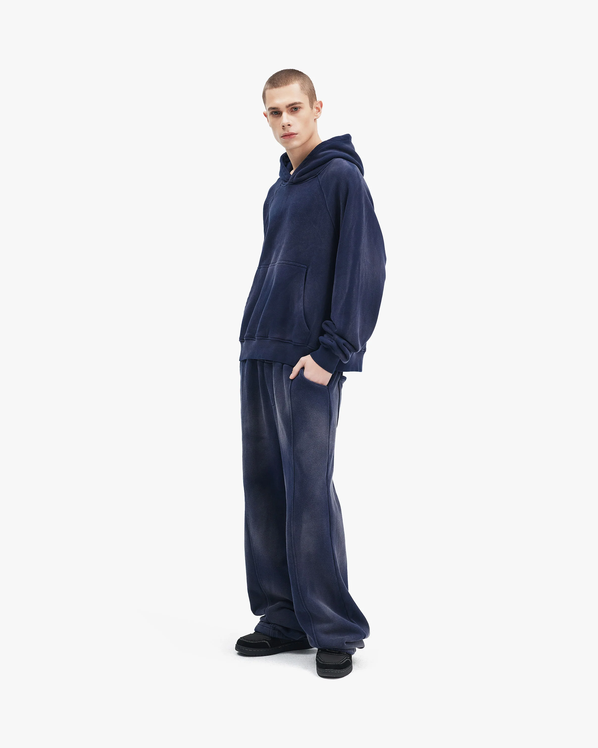 FADED WASH HOODIE NAVY - Image 7