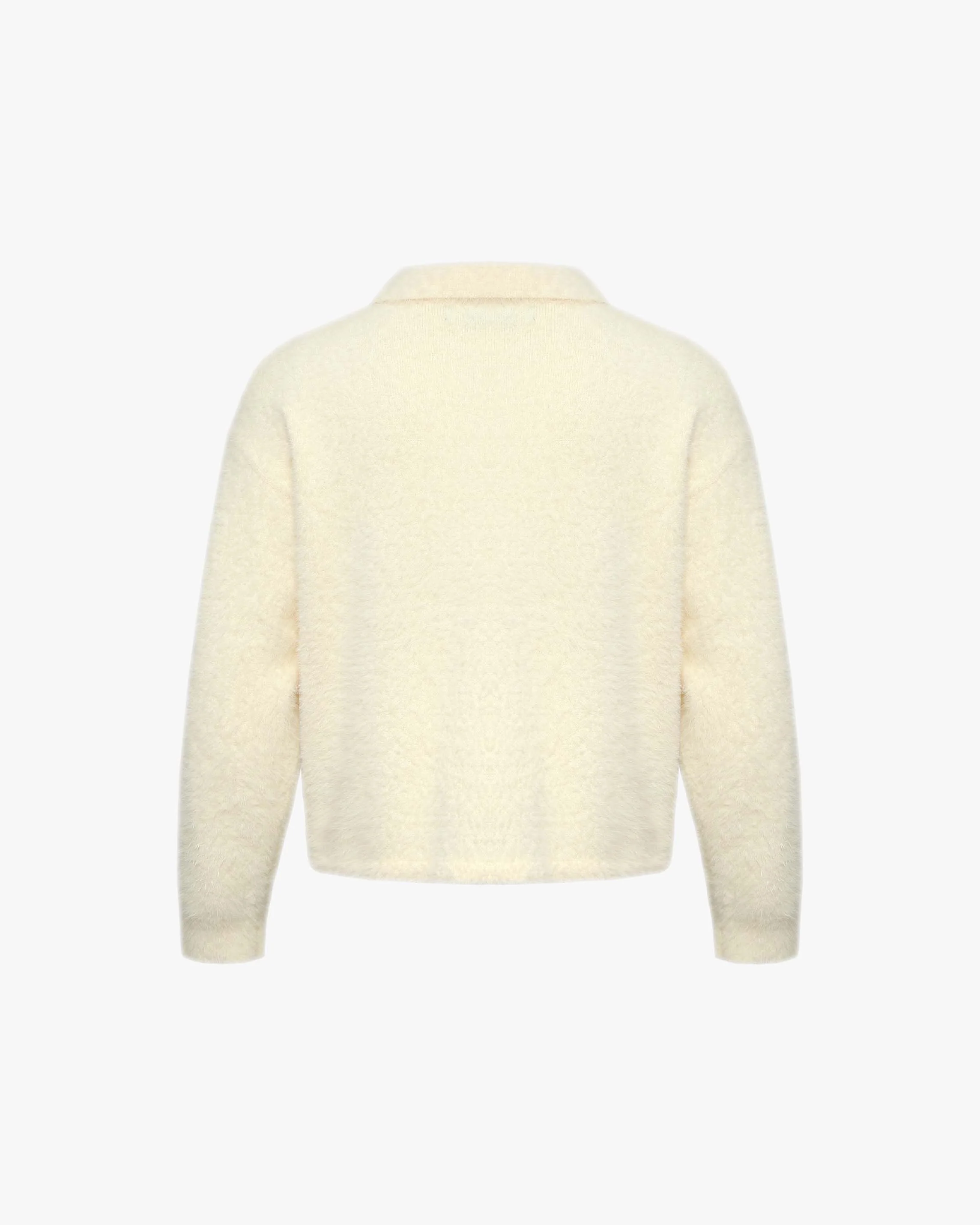 FAUX MINK POLO SWEATER CREAM - Image 3