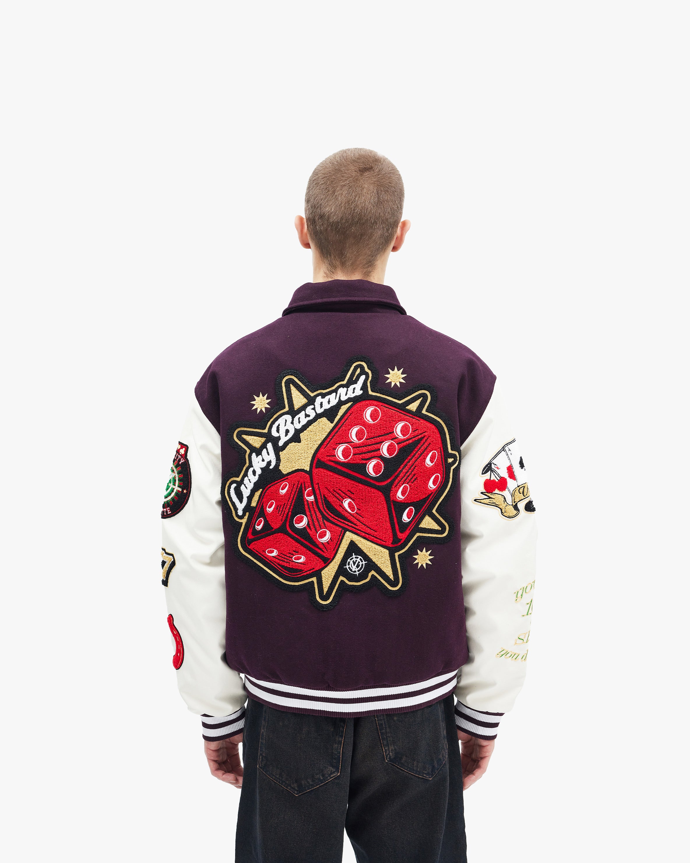 GAMBLER VARSITY JACKET BORDEAUX RED - Image 9