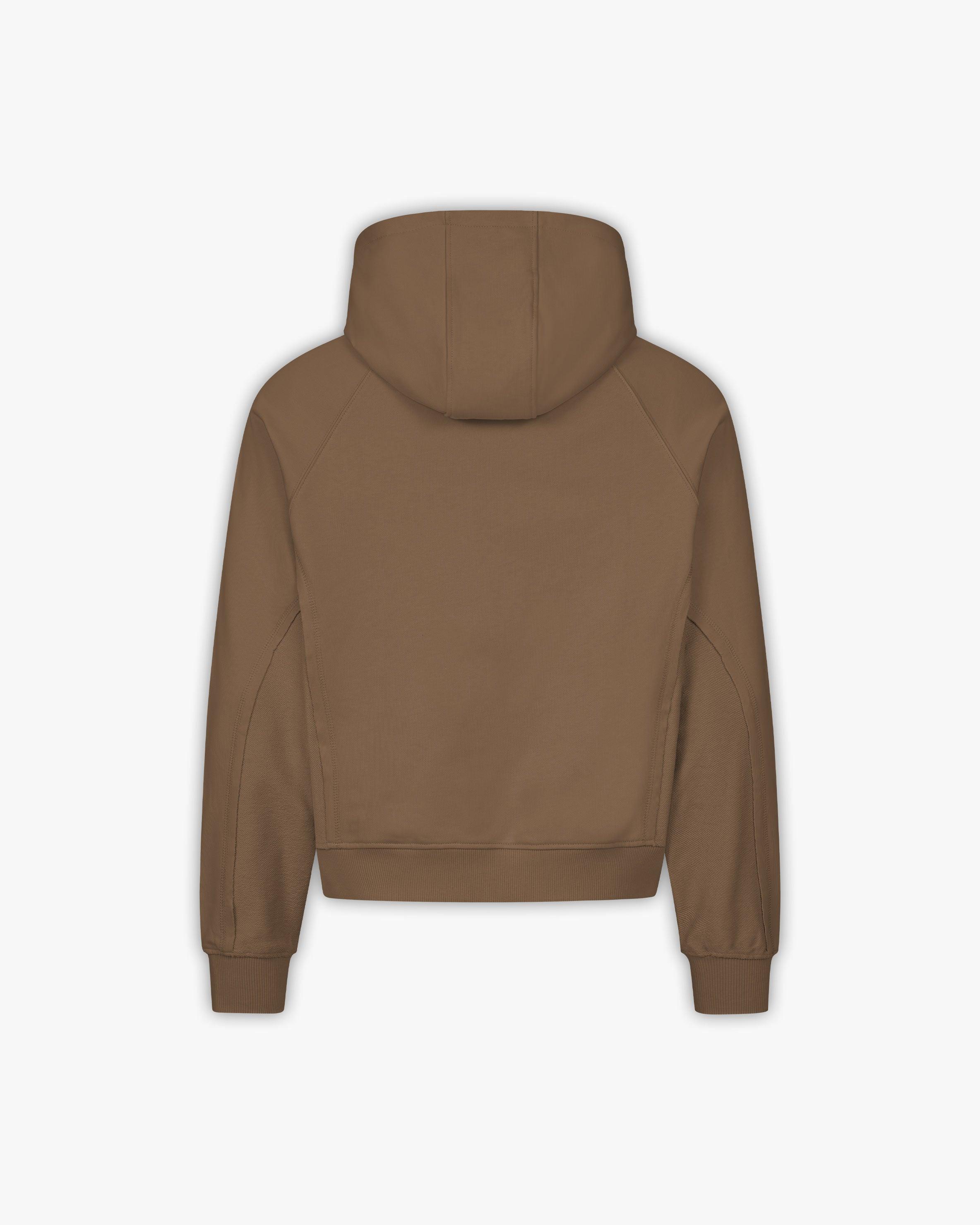 INSIDE OUT ZIP HOODIE CHOCOLATE BROWN - Image 3