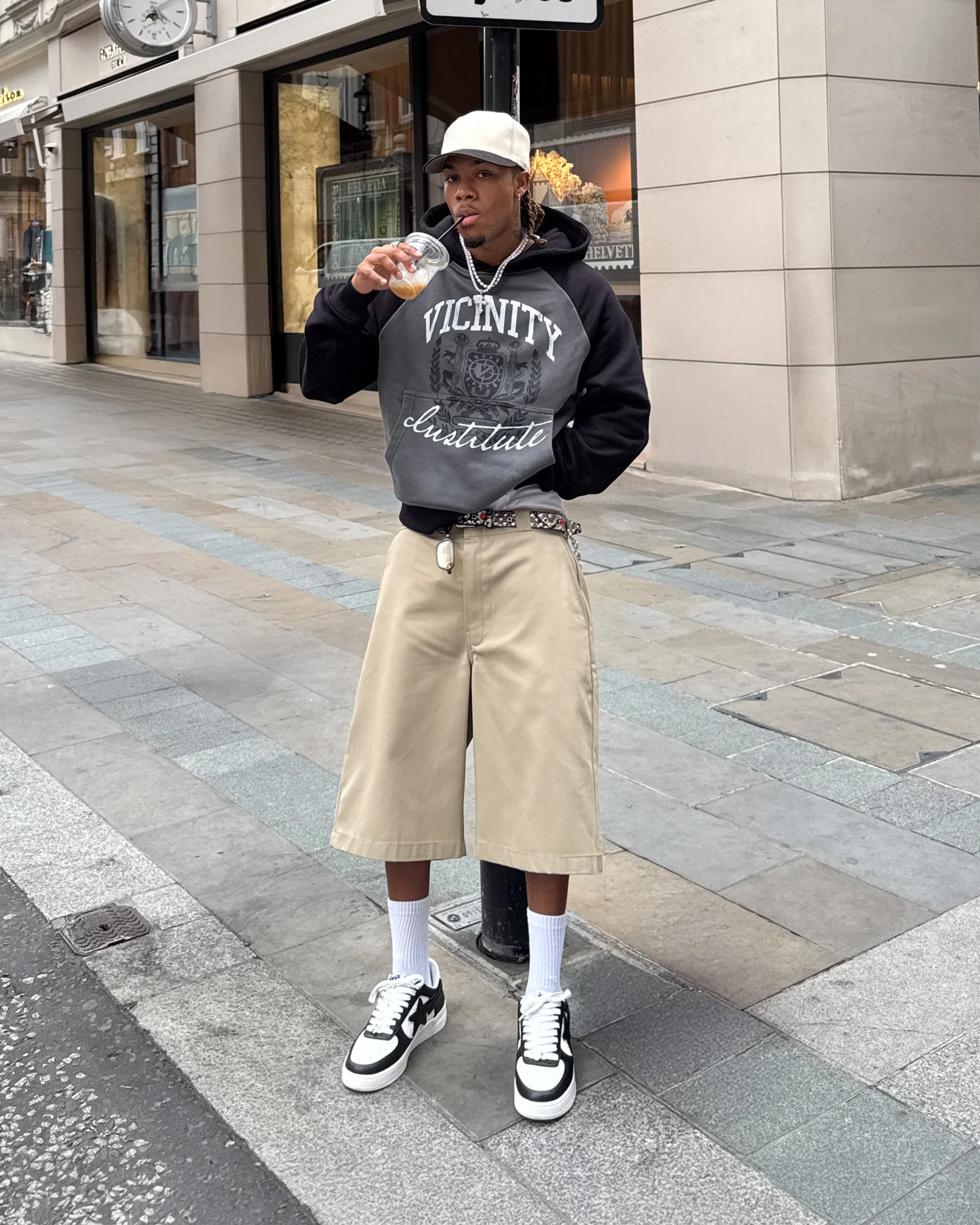 INSTITUTE HOODIE GREY/BLACK - Image 2