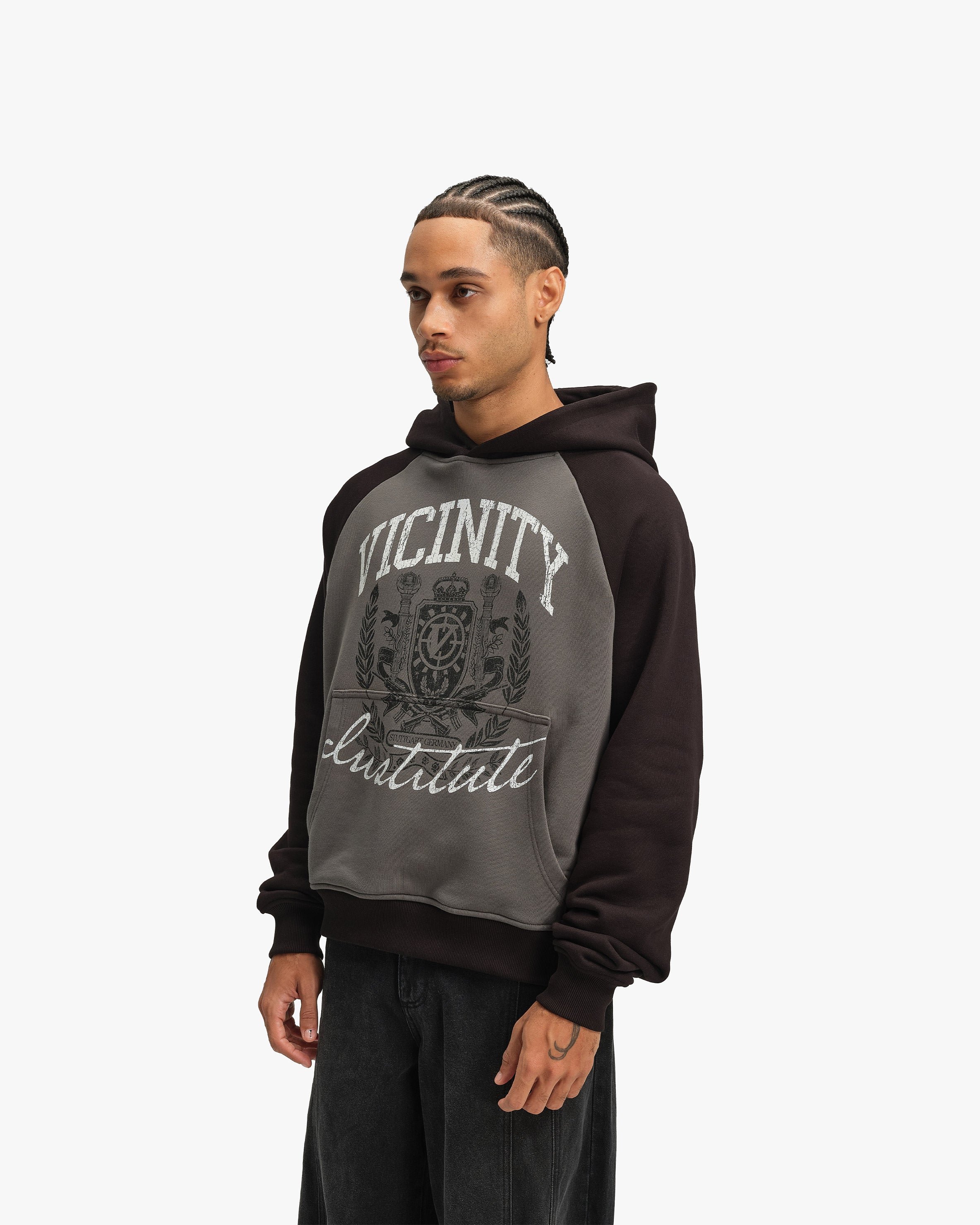 INSTITUTE HOODIE GREY/BLACK - Image 6