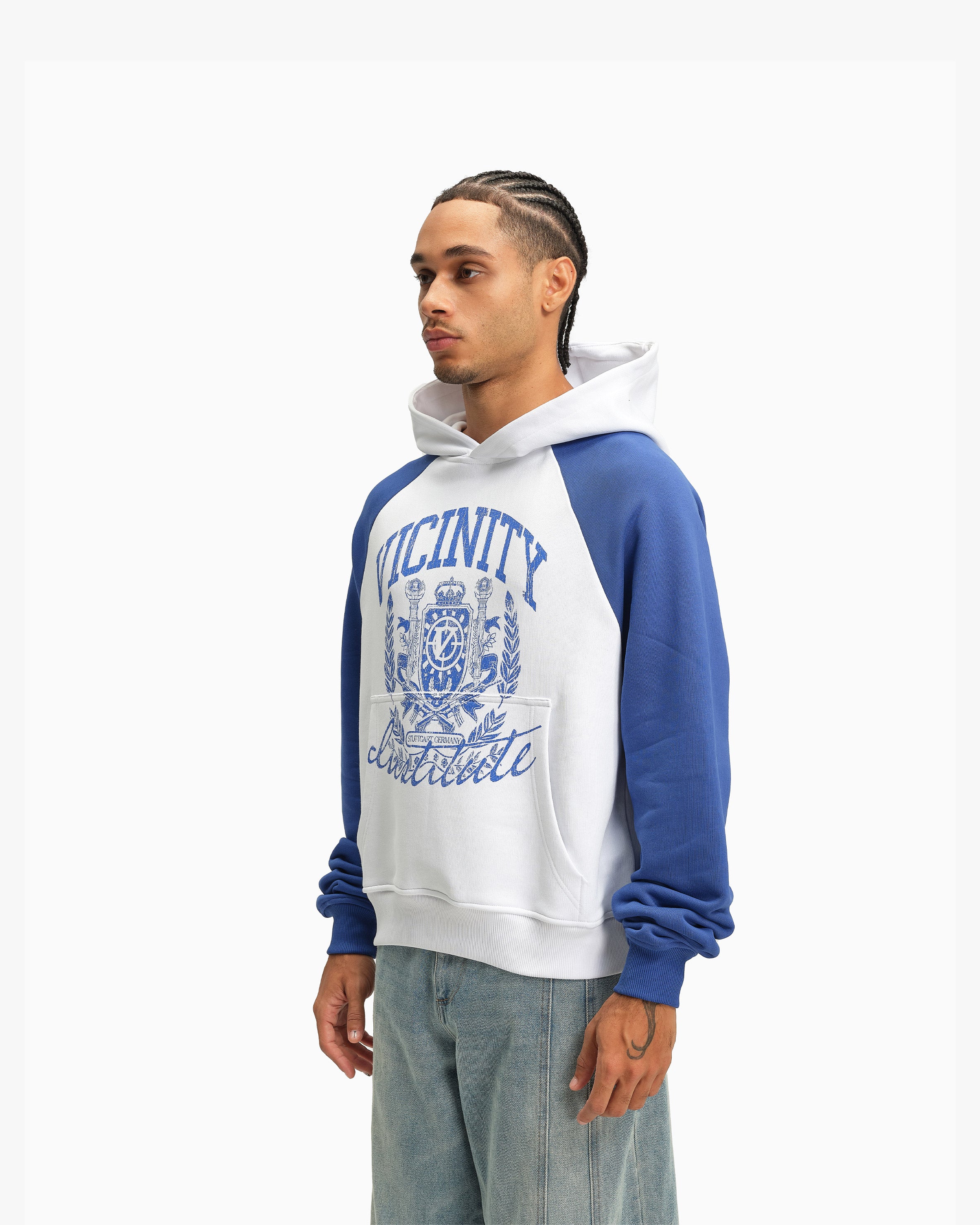 INSTITUTE HOODIE WHITE/BLUE - Image 5