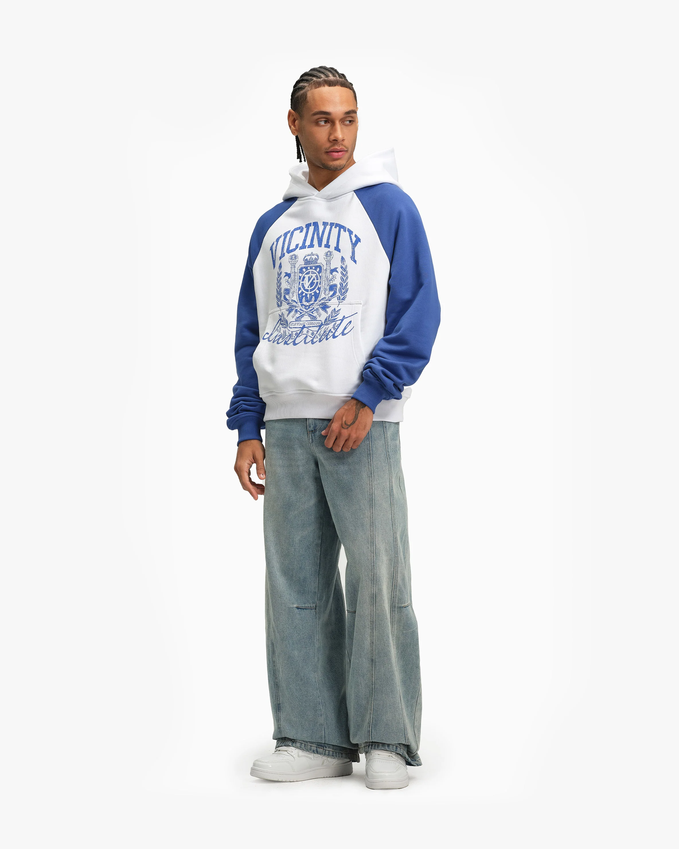 INSTITUTE HOODIE WHITE/BLUE - Image 9