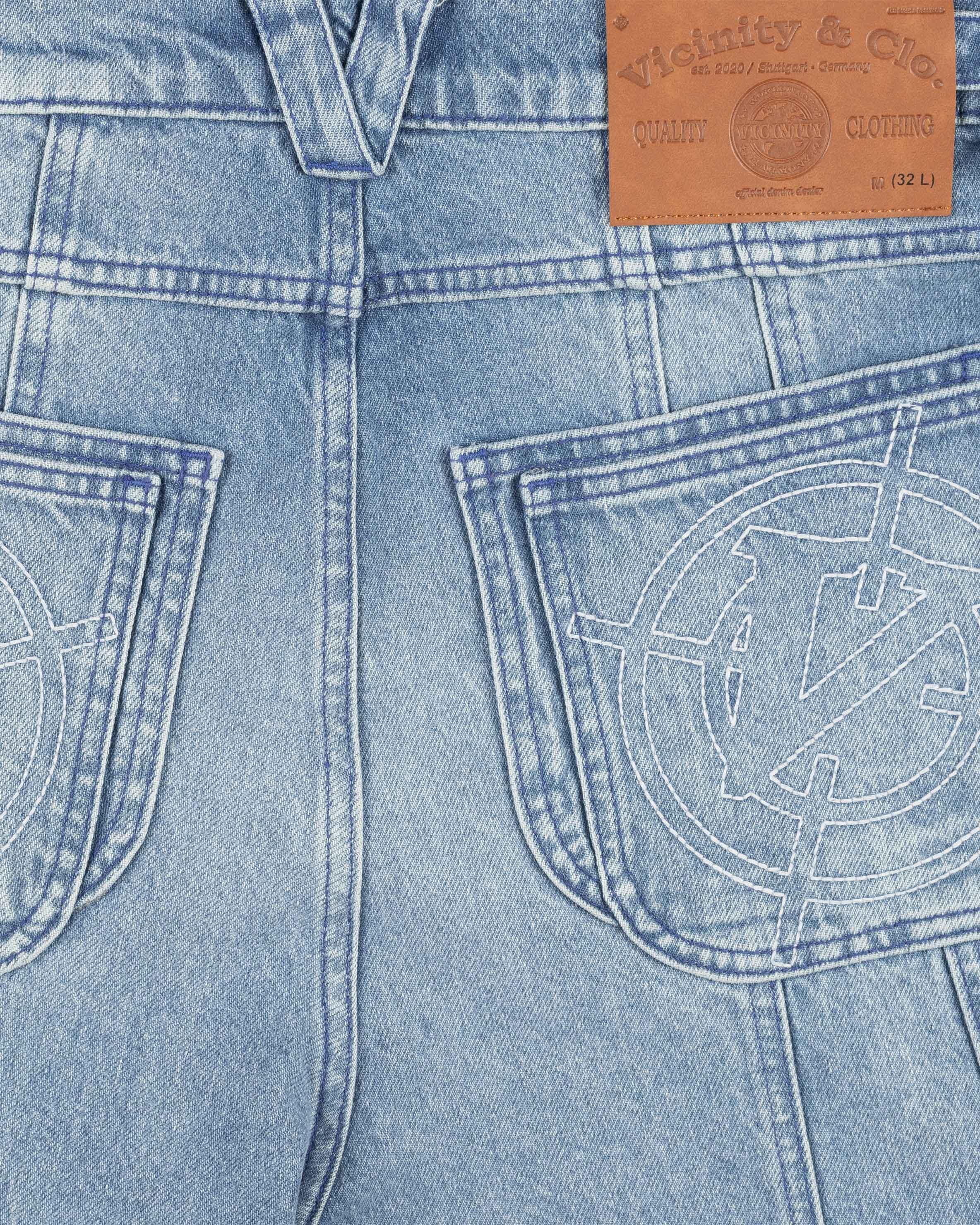 V-LOGO LIGHT BLUE JORTS - Image 8