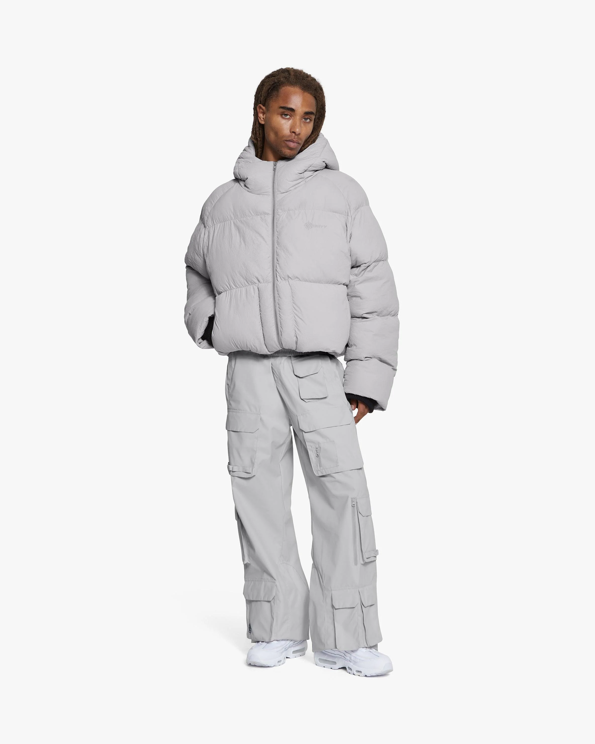 PUFFER JACKET LIGHT GREY - Image 13