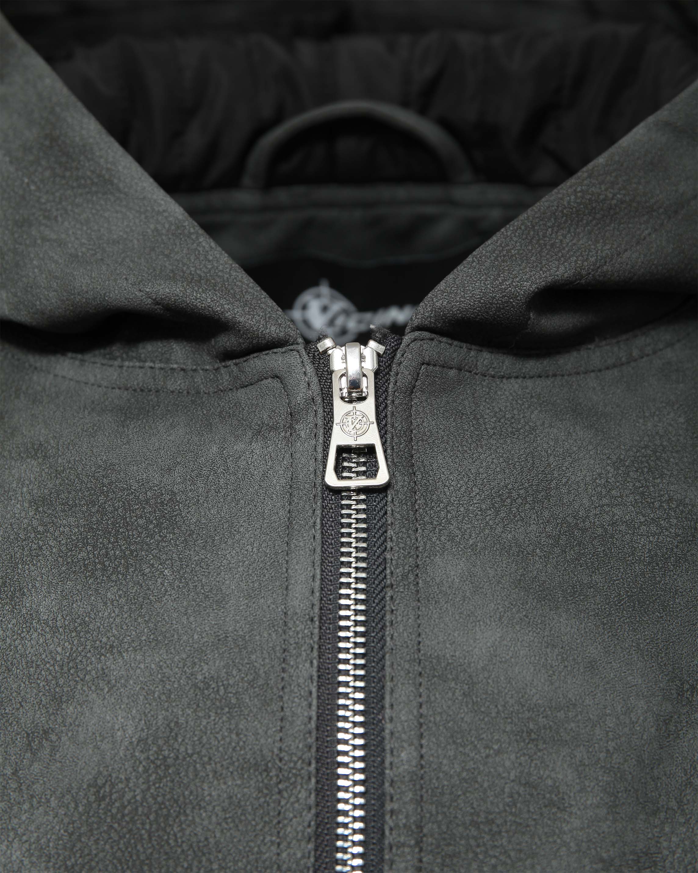 SCRIPT LOGO LEATHER JACKET GREY - Image 11