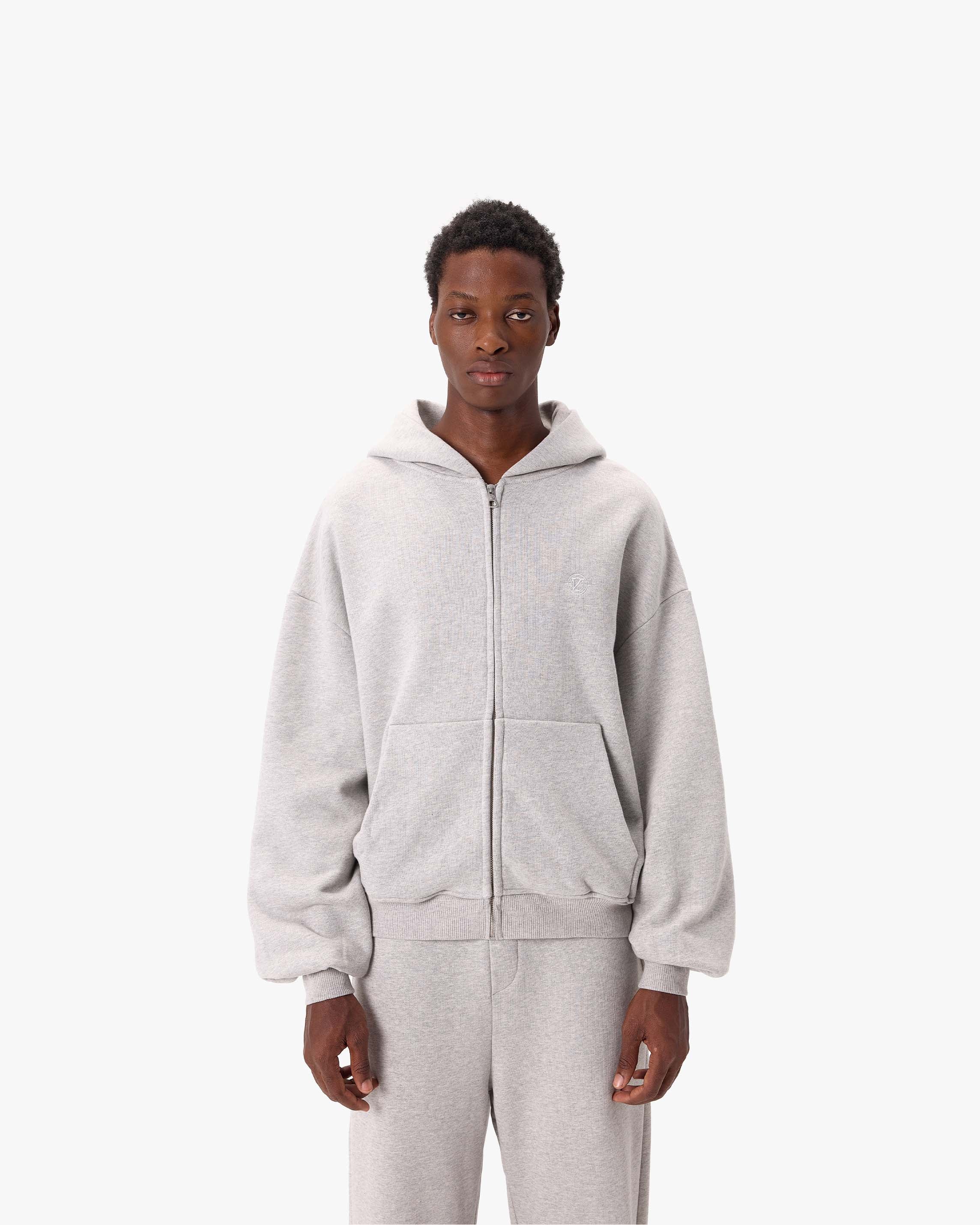 SOFTS ZIP-HOODIE GREY MELANGE - Image 3