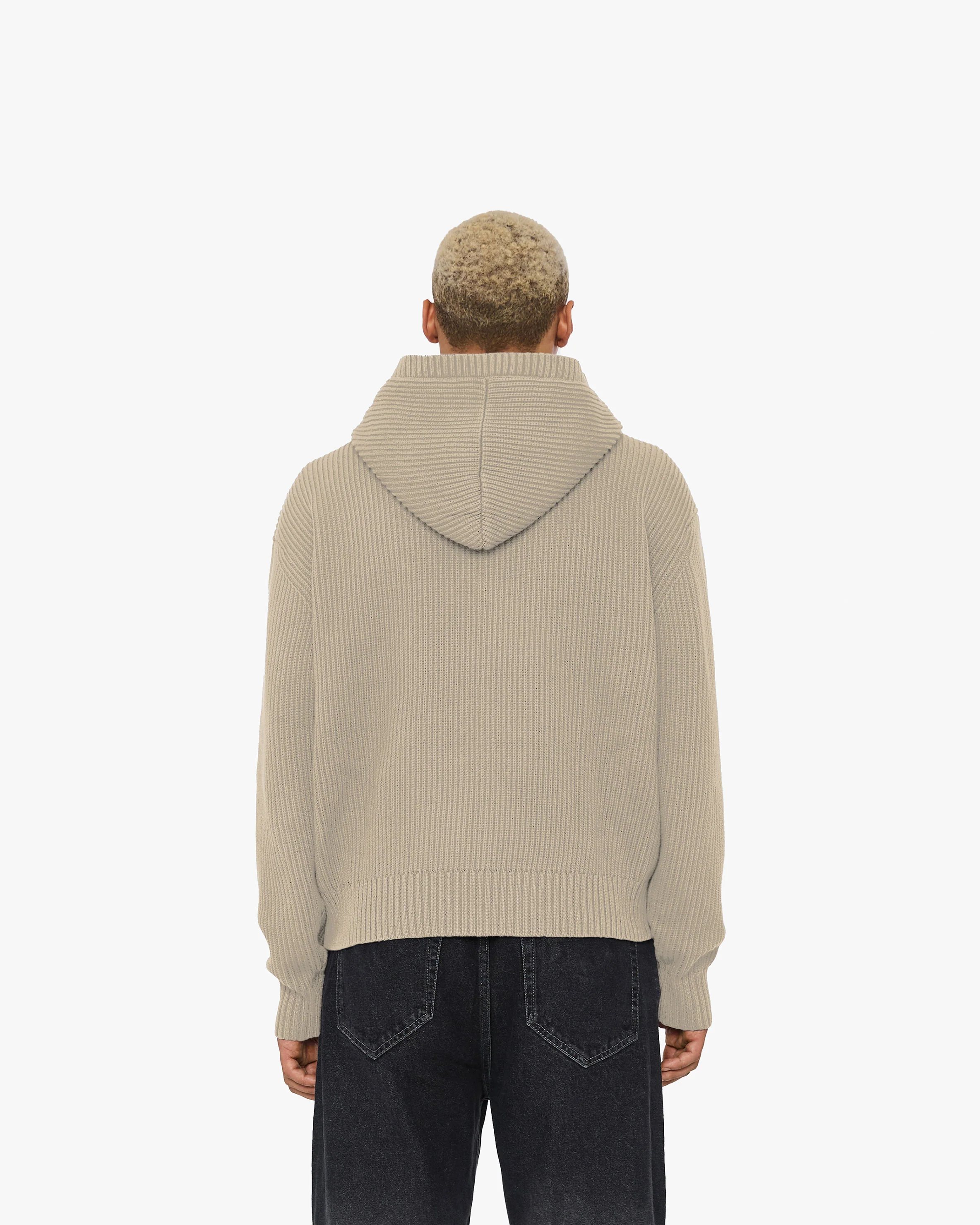 V-LOGO KNIT ZIP HOODIE DUNE - Image 6