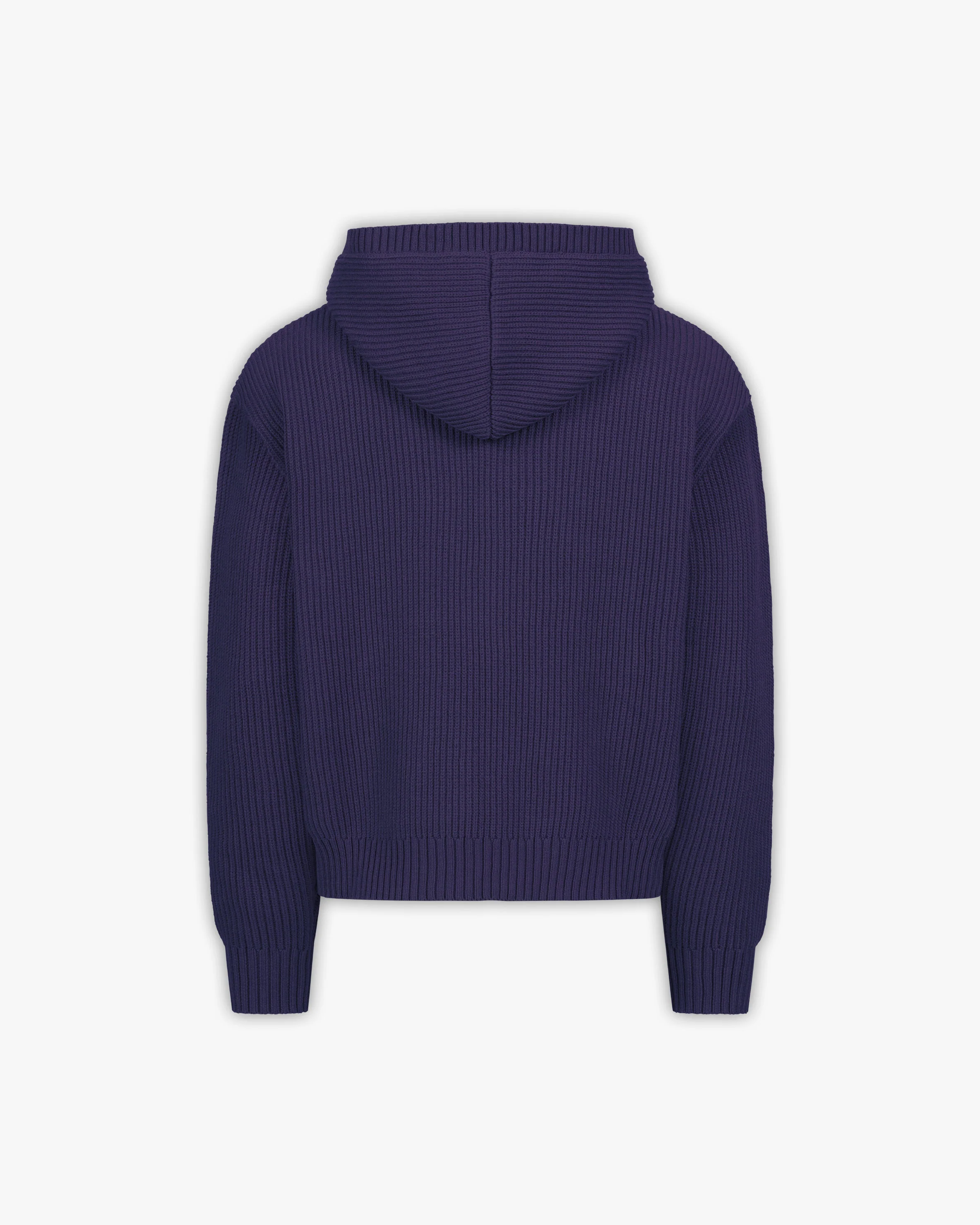 V-LOGO KNIT ZIP HOODIE NAVY - Image 4