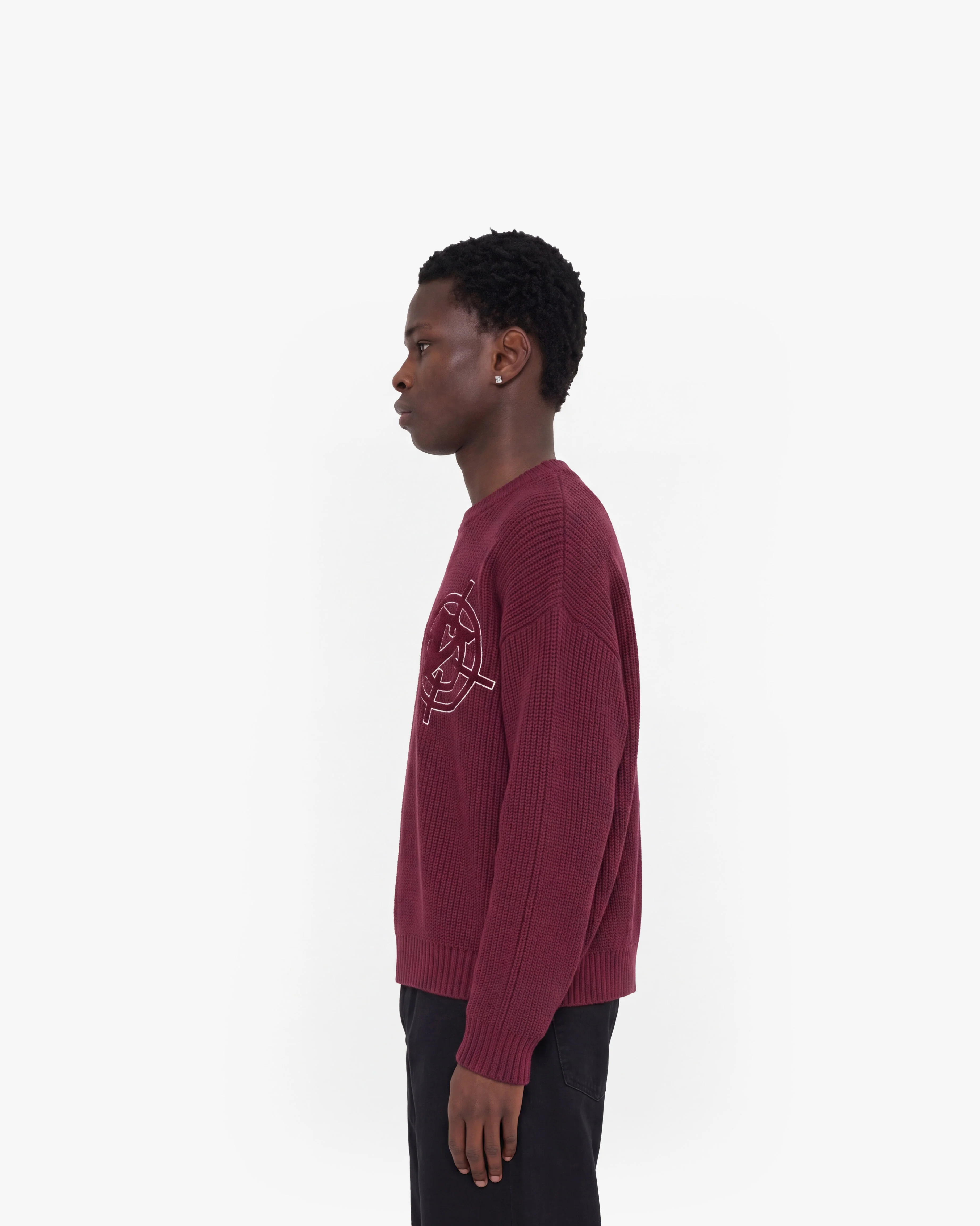 V-LOGO KNITWEAR DARK CHERRY - Image 5