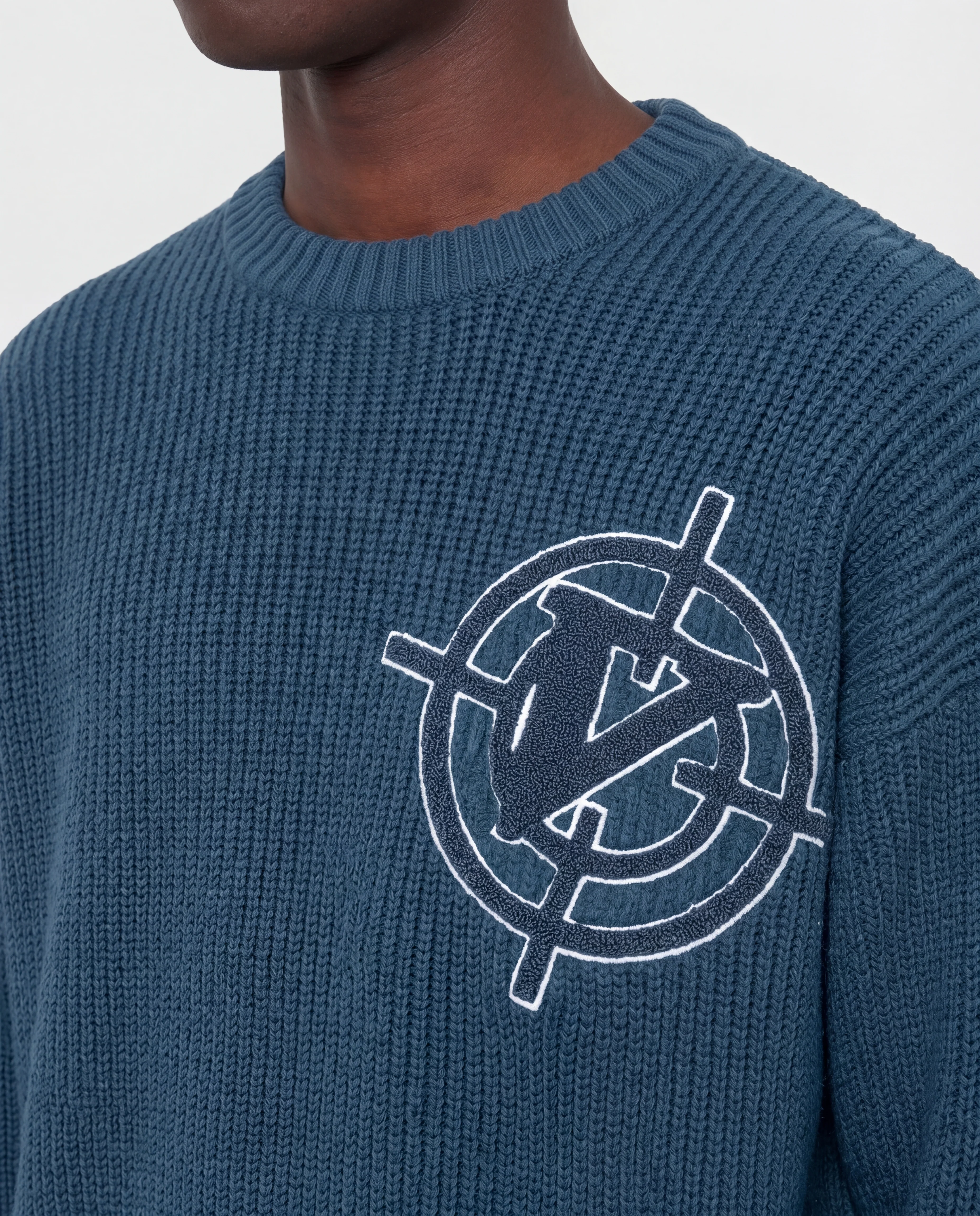 V-LOGO KNITWEAR MIDNIGHT BLUE - Image 9
