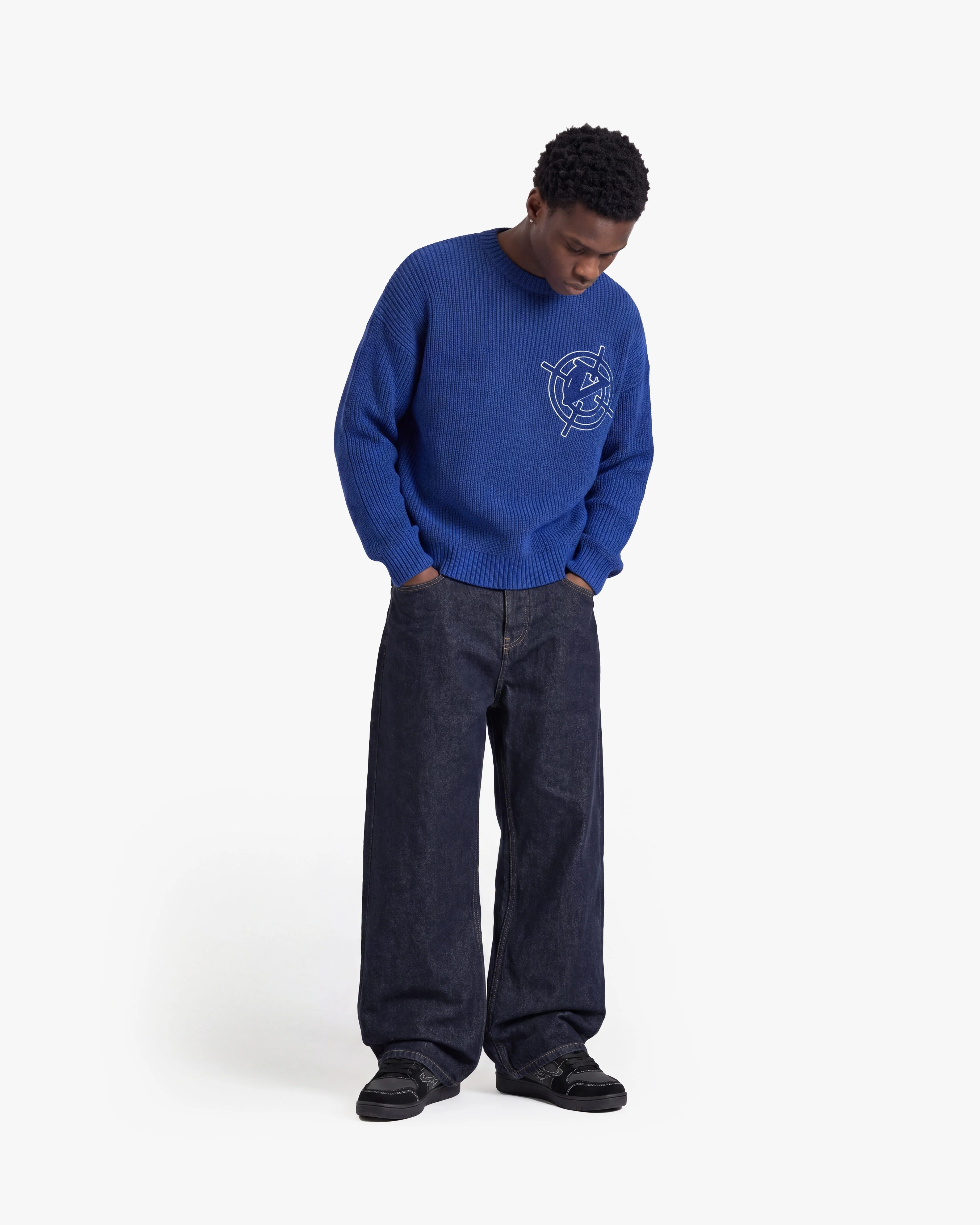 V-LOGO KNITWEAR ROYAL BLUE - Image 7