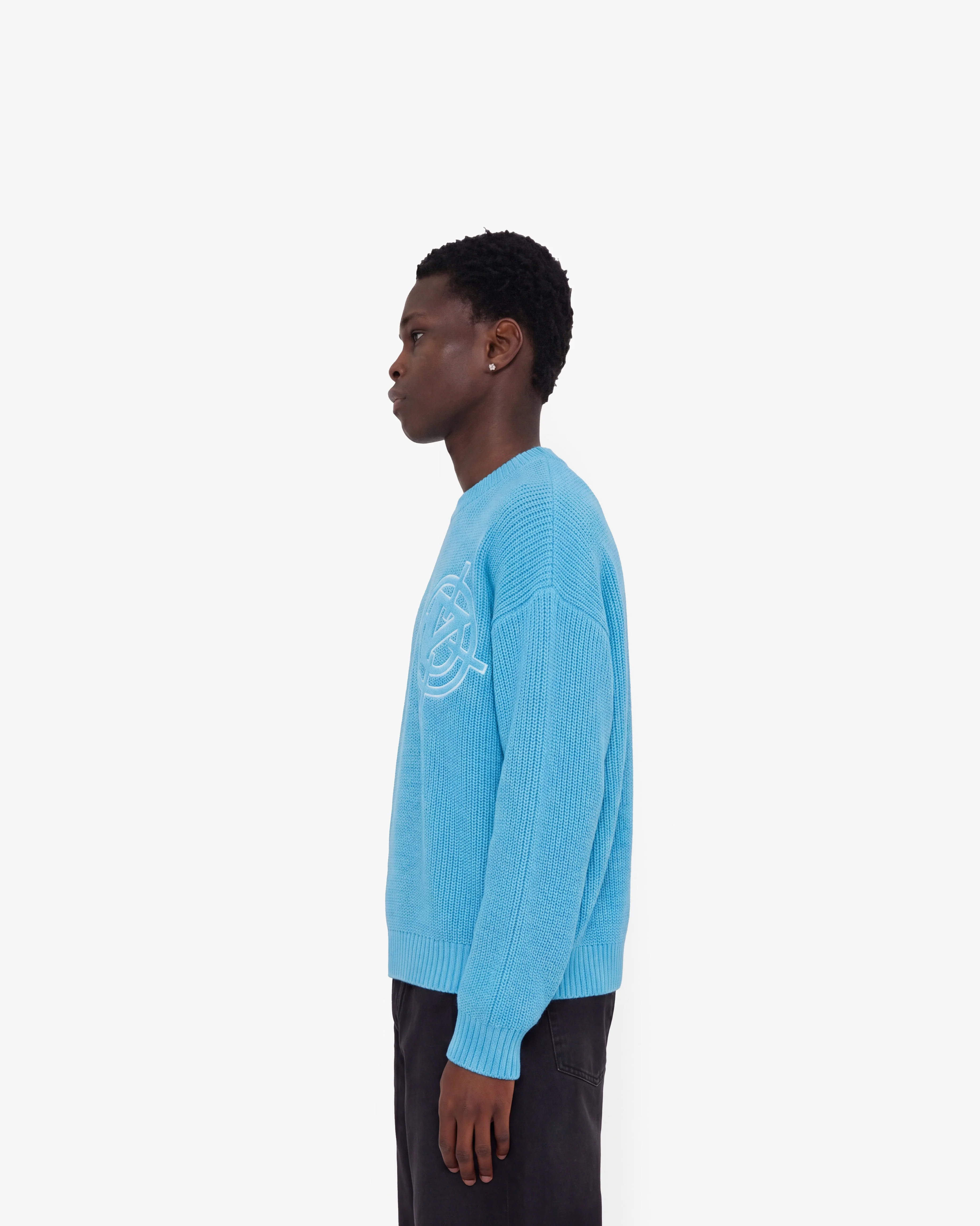 V-LOGO KNITWEAR SKY BLUE - Image 5