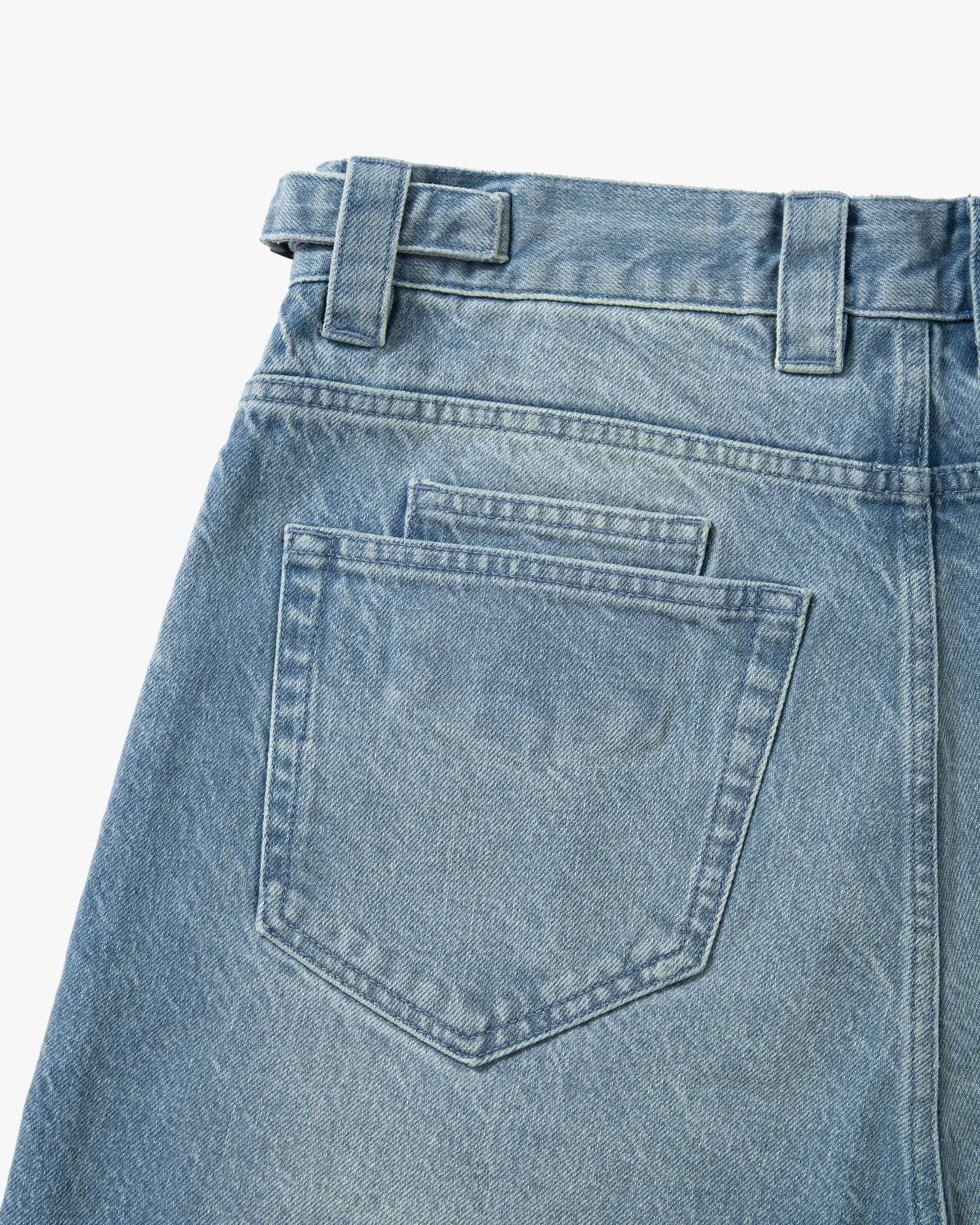 VINTAGE BLUE DENIM JORTS - Image 12