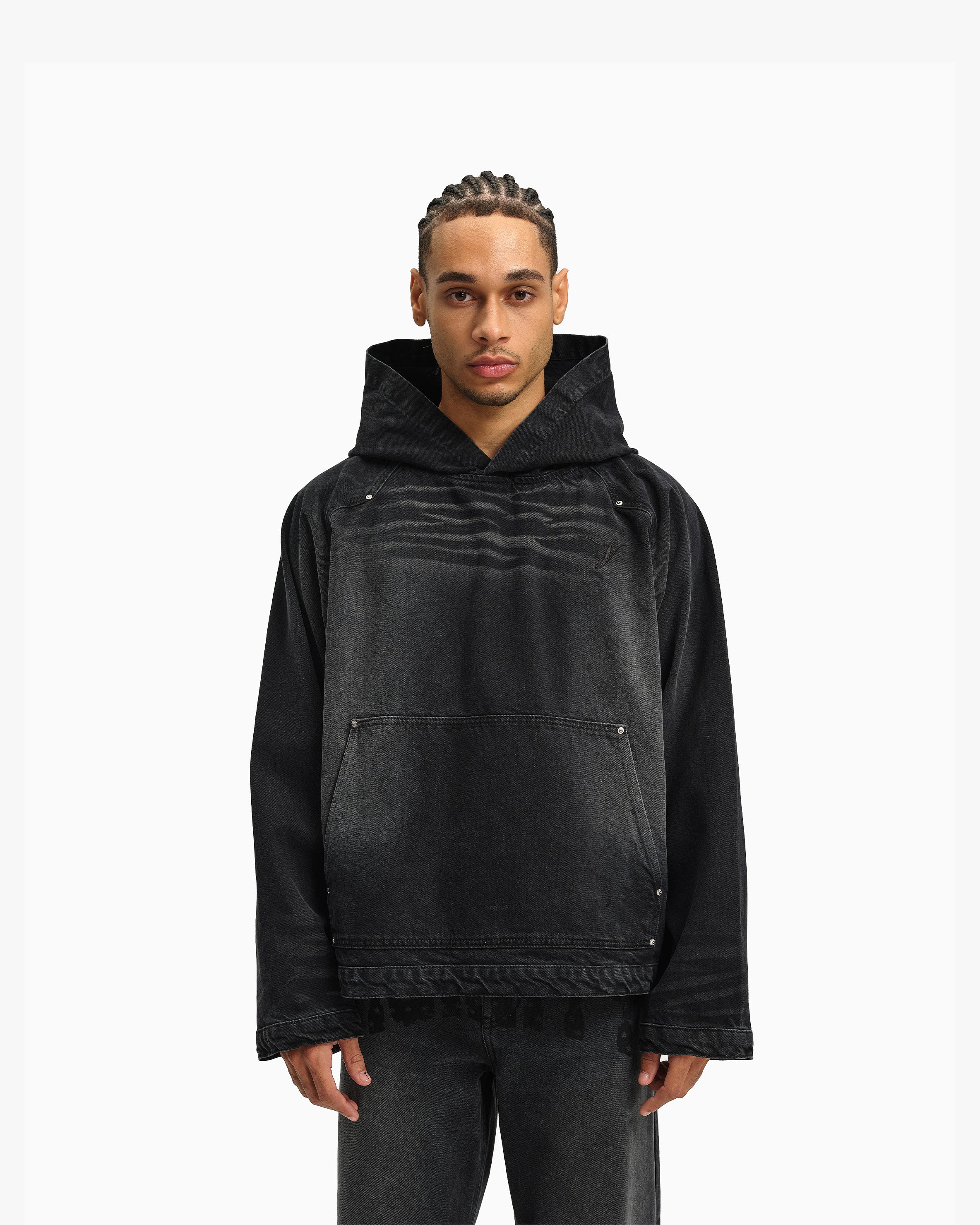 WILD SOUTH DENIM HOODIE COAL - Image 2