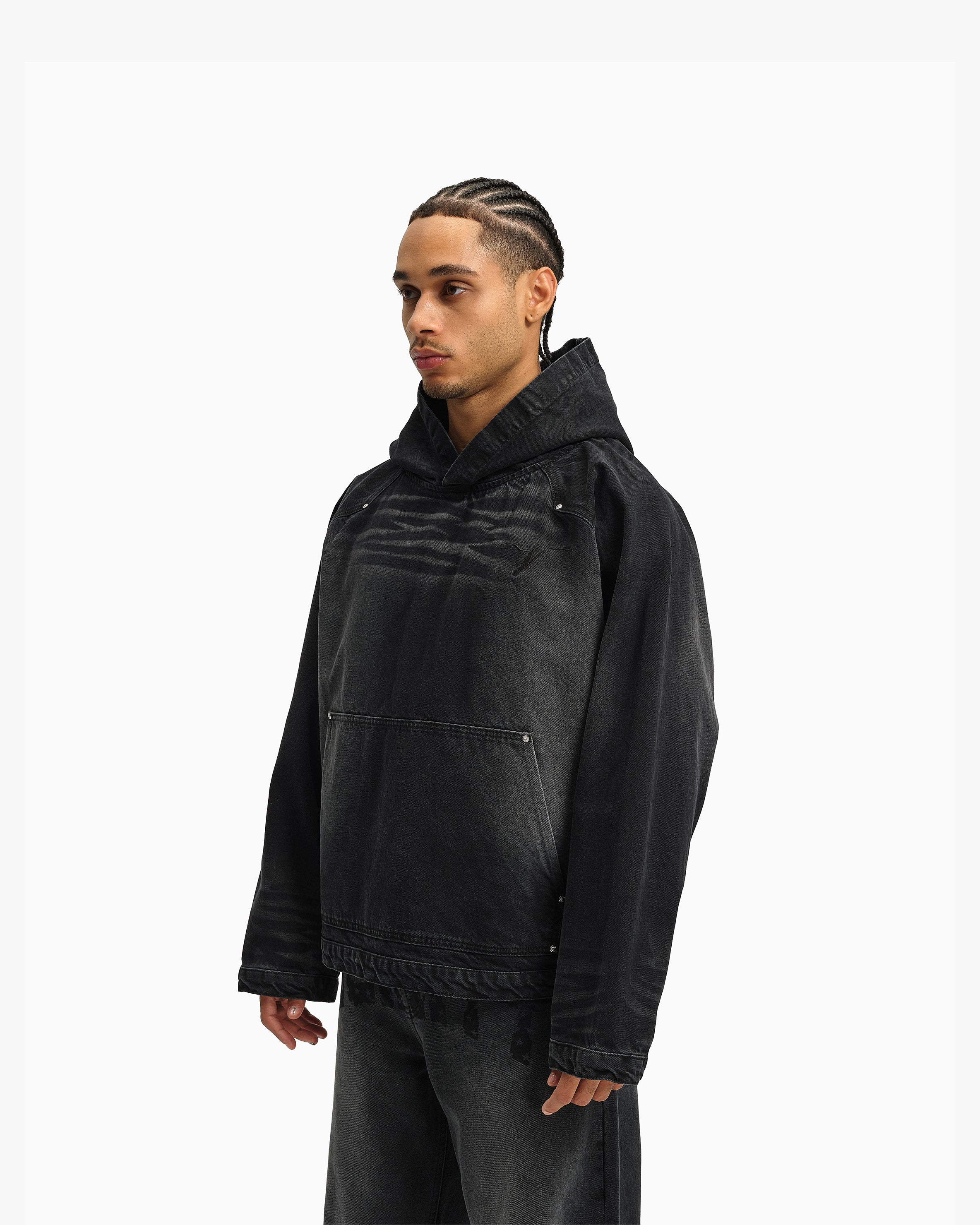 WILD SOUTH DENIM HOODIE COAL - Image 4