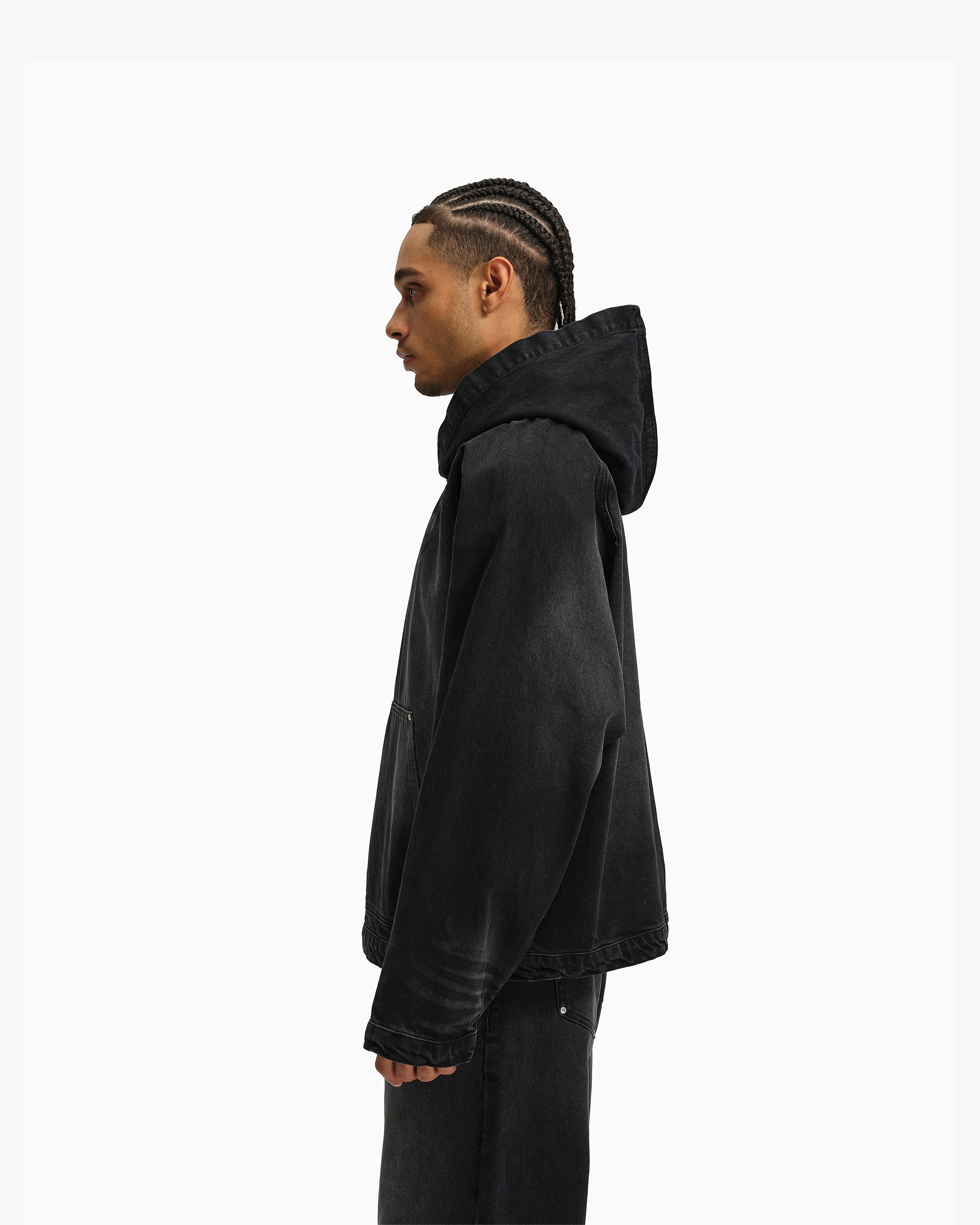 WILD SOUTH DENIM HOODIE COAL - Image 5