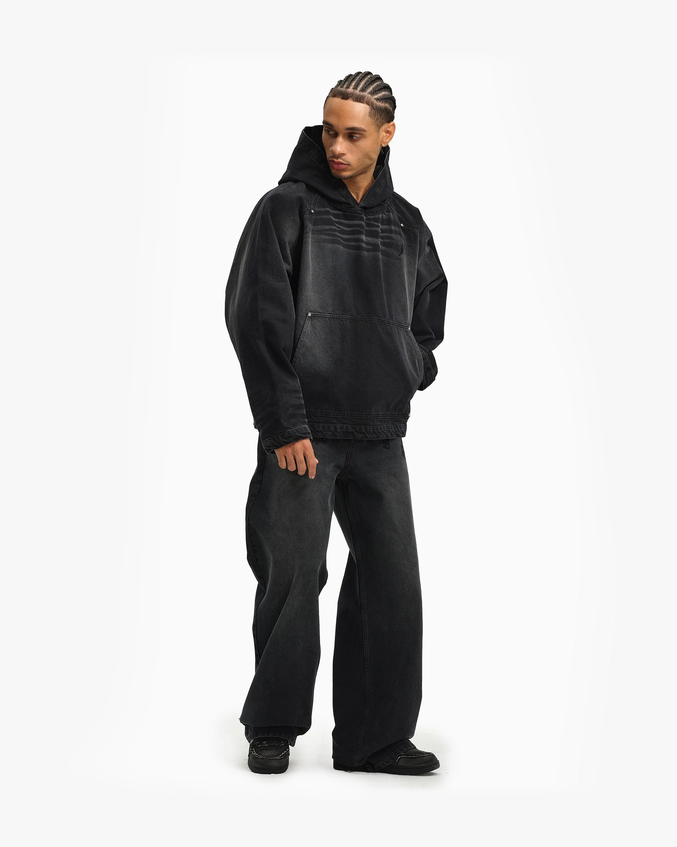 WILD SOUTH DENIM HOODIE COAL - Image 7